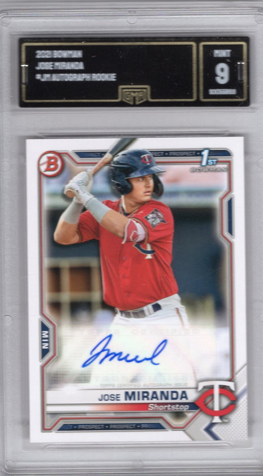 2021 BOWMAN JOSE MIRANDA 1ST BOWMAN ROOKIE AUTO