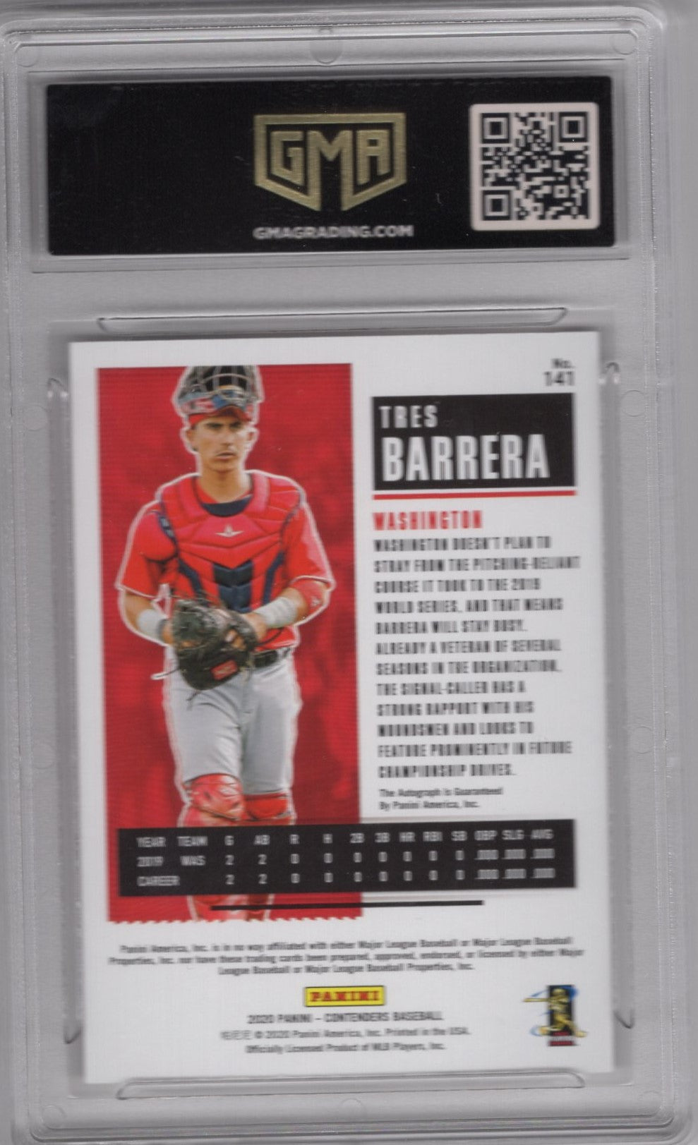 2020 PANINI CONTENDERS TRES BARRERA ROOKIE TICKET AUTOGRAPH #141