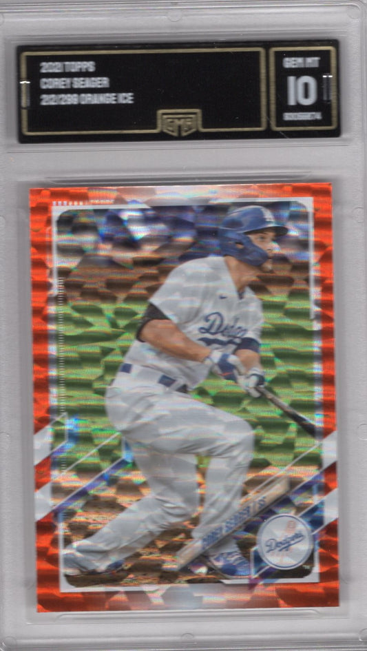 2021 TOPPS COREY SEAGER ORANGE ICE REFRACTOR 212/299